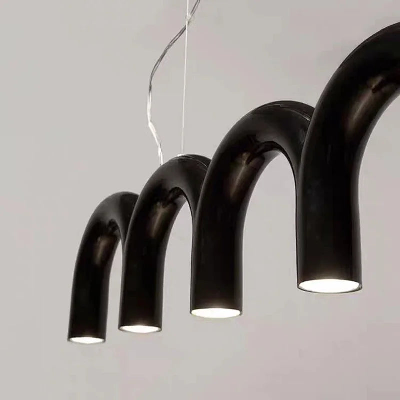 Afralia™ Nordic Arch LED Chandelier: Modern Art U-shaped Pendant Lamp for Kitchen, Dining, and Bar décor