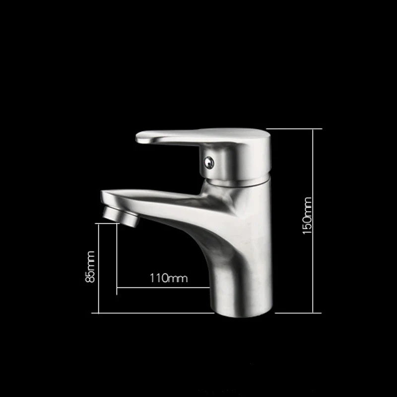 Afralia™ Stainless Steel Basin Faucet with Single Handle, Hot Cold Mixer Taps