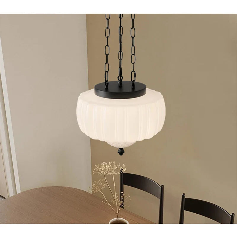 Afralia™ Milk White Glass Pendant Lamp for Modern Living Spaces