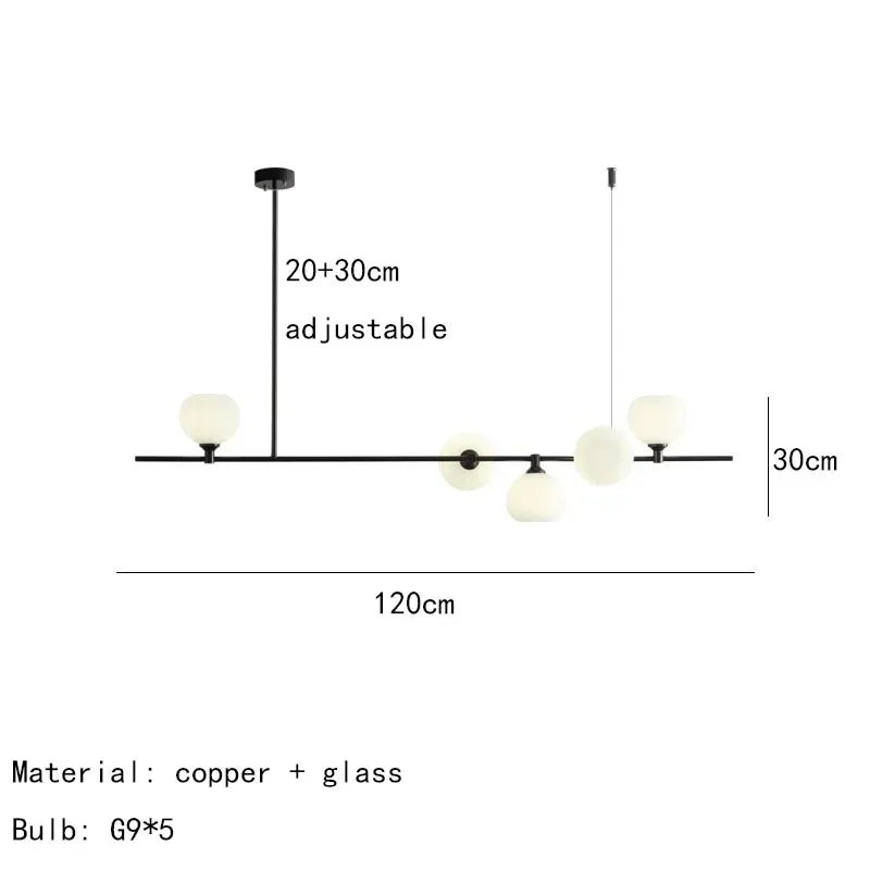 Afralia™ Modern Glass Ball LED Pendant Lights for Living Room Dining Room Kitchen Chandelier