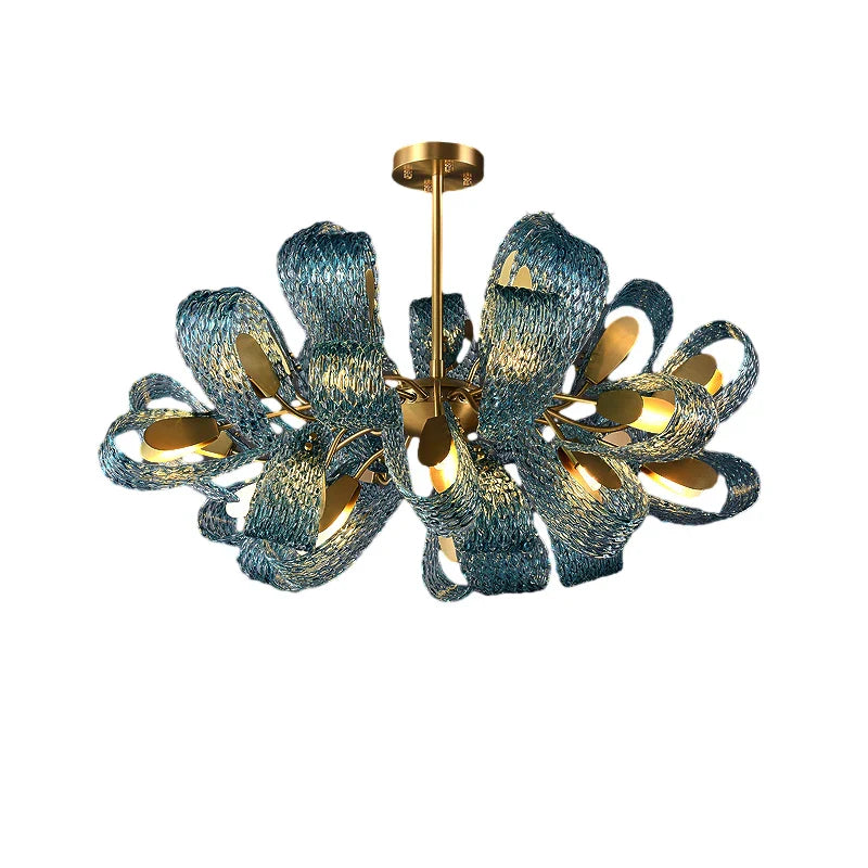 Afralia™ Flower Shape Glass Ceiling Chandelier for Living Room Dining Room Decor