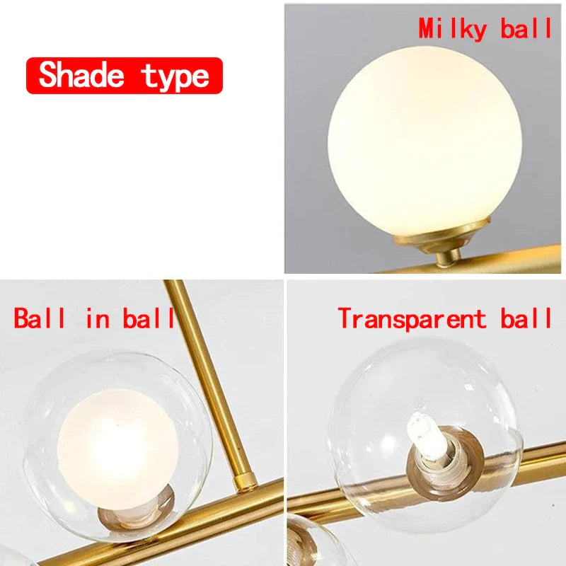 Afralia™ Magic Bean Glass Ball Led Chandelier