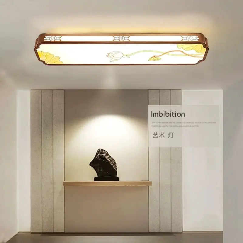 Afralia™ Chinese Style LED Ceiling Lights, Enamel Colored Corridor Wall Lights for Entrance Balcony