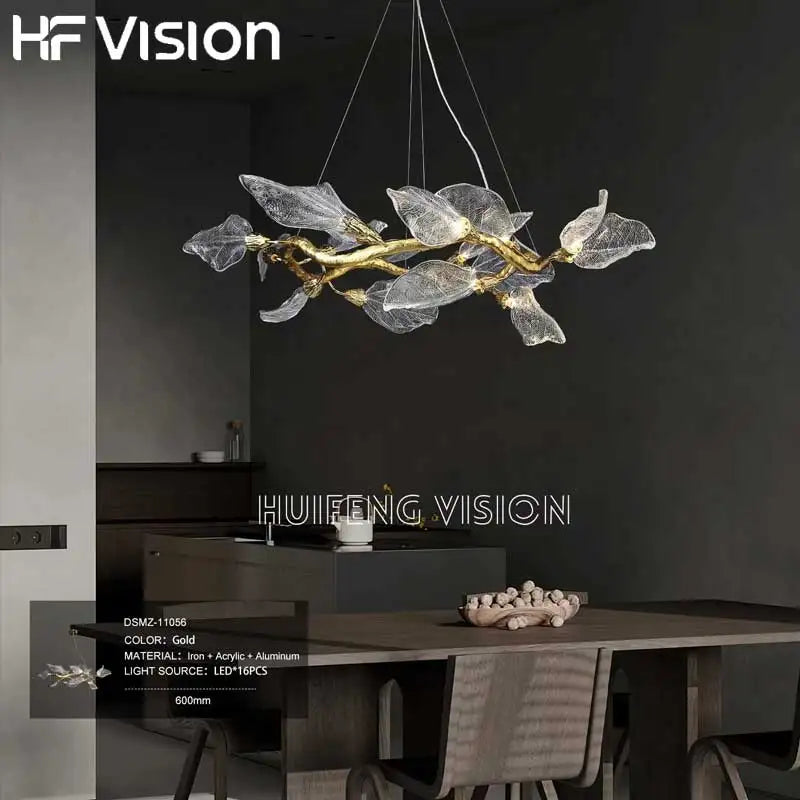 Afralia™ Leaf Design Clear Glass Pendant Light, Luxury Ceiling Lamp