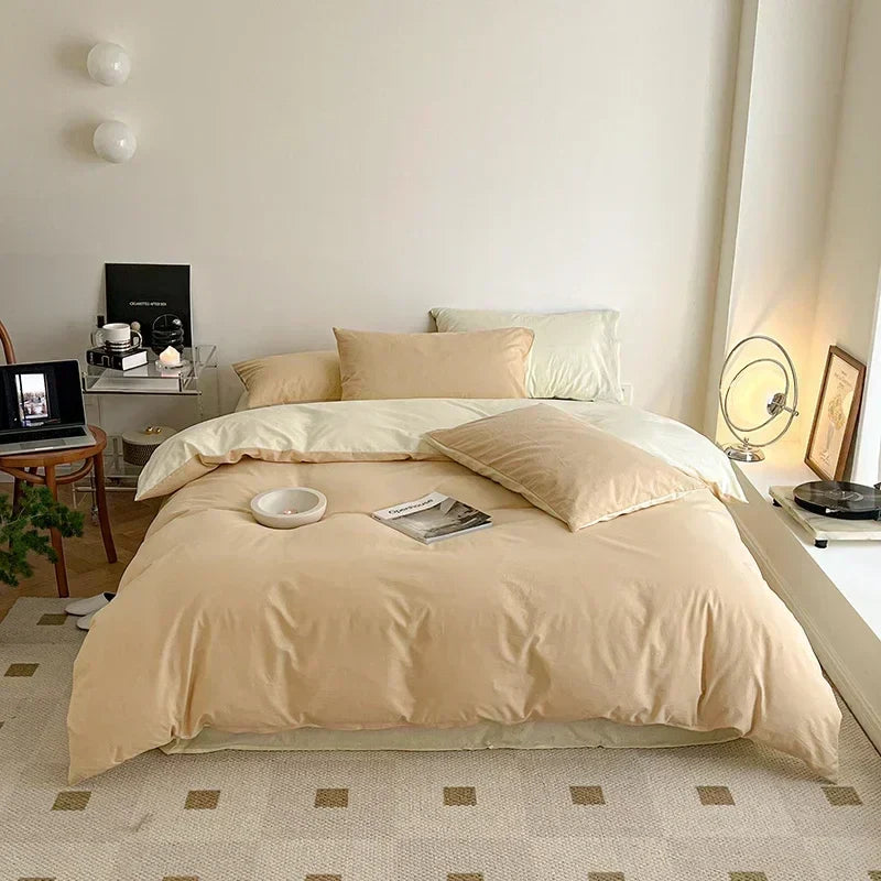 Afralia™ Cotton Queen Bedding Set: Duvet Cover, Sheets, Quilt Cover, Pillow Covers -Soft & Comfortable