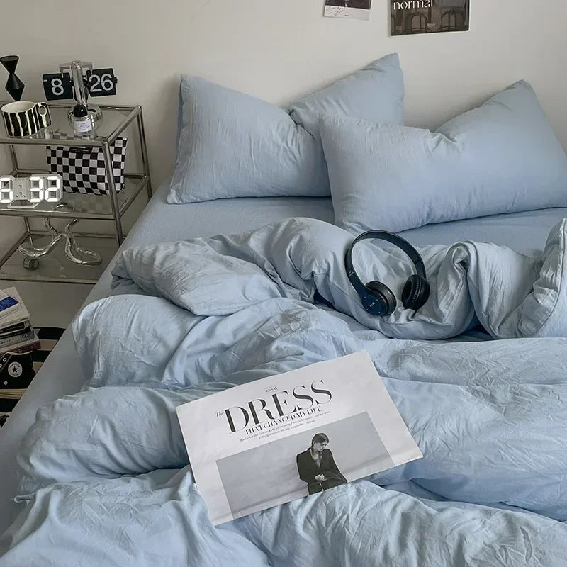 Afralia™ Cotton Bedding Set with Comforter Cover, Sheet, and Pillowcase Set