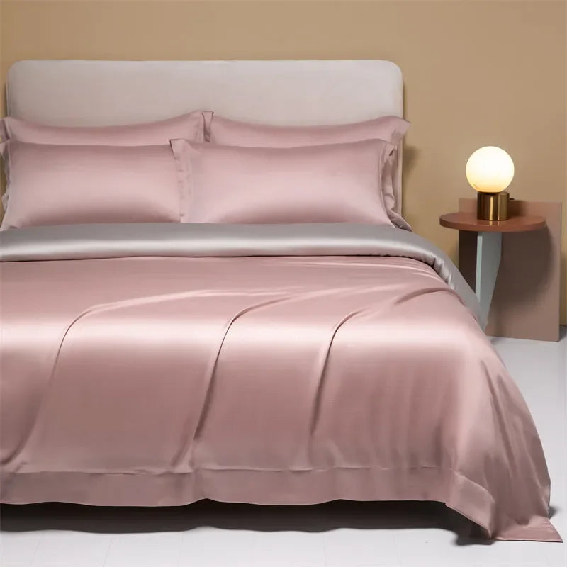Afralia™ Cooling Cotton Solid Bedding Set Ultra Soft Quilt Cover for Summer