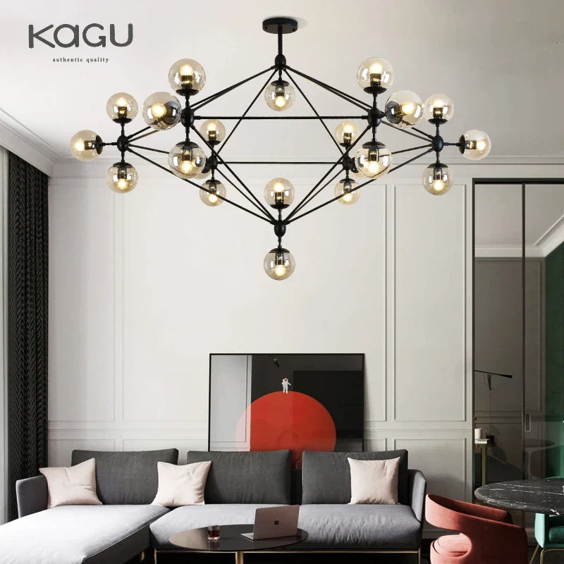 Afralia™ Glass Ball Chandelier Modern Minimalist Decor Lighting