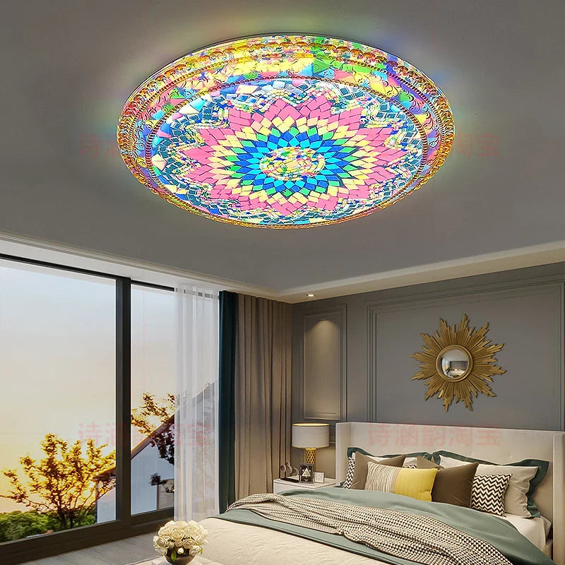 Afralia™ Bohemian Romantic Art Decor Ceiling Lamp 50cm for Living Room and Bedroom