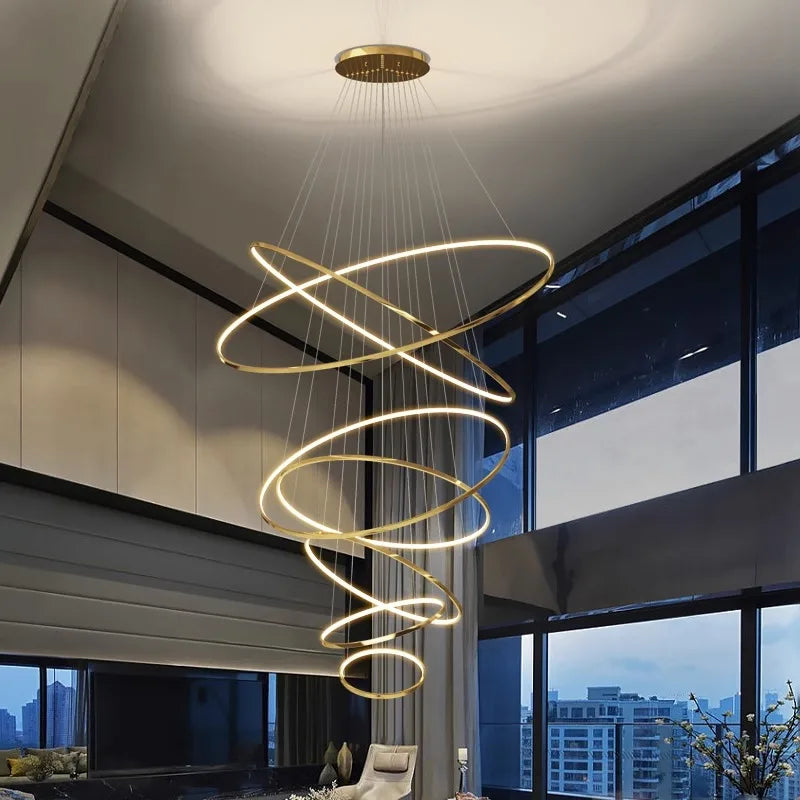 Afralia™ Nordic Stair Chandelier Living Dining Room Pendant Ceiling Indoor Lighting