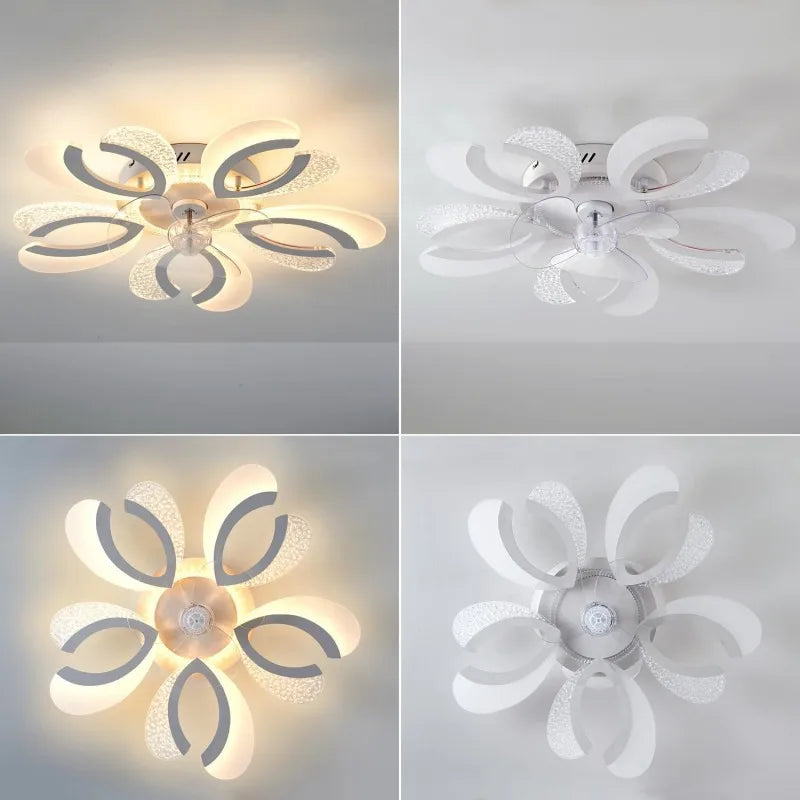 Afralia™ Ceiling Fan Light LED, Remote Control, Silent, 220V