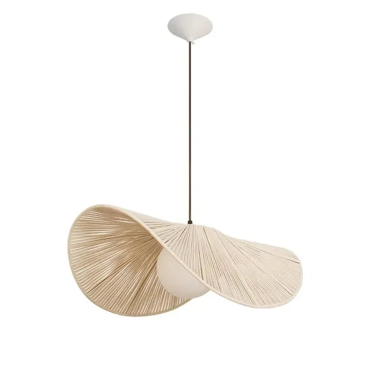 Afralia™ Cotton Rope Hat Pendant Lights Vintage Nordic Chandelier for Cafe & Bedroom