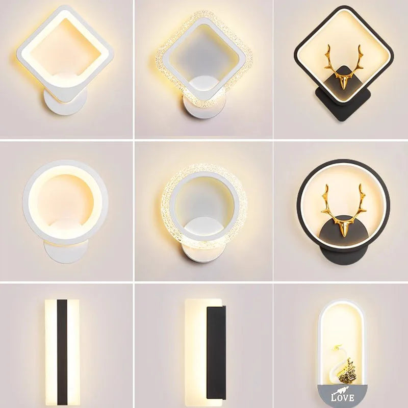 Afralia™ LED Metal Acrylic Wall Light for Modern Minimalist Decor