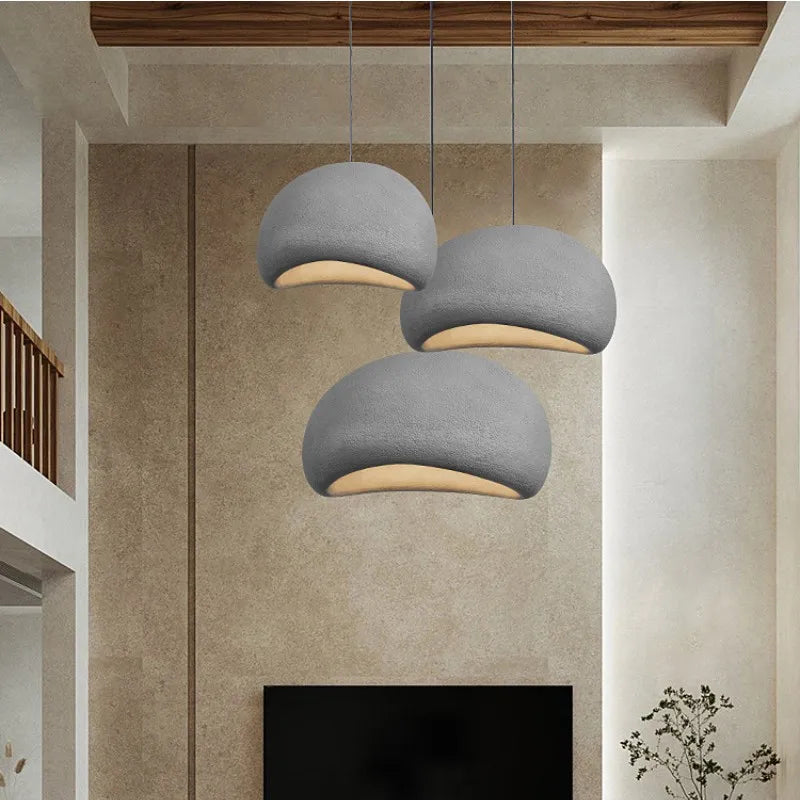 Afralia™ Wabi Sabi E27 LED Pendant Lights: Nordic Minimalism Chandelier for Dining Room