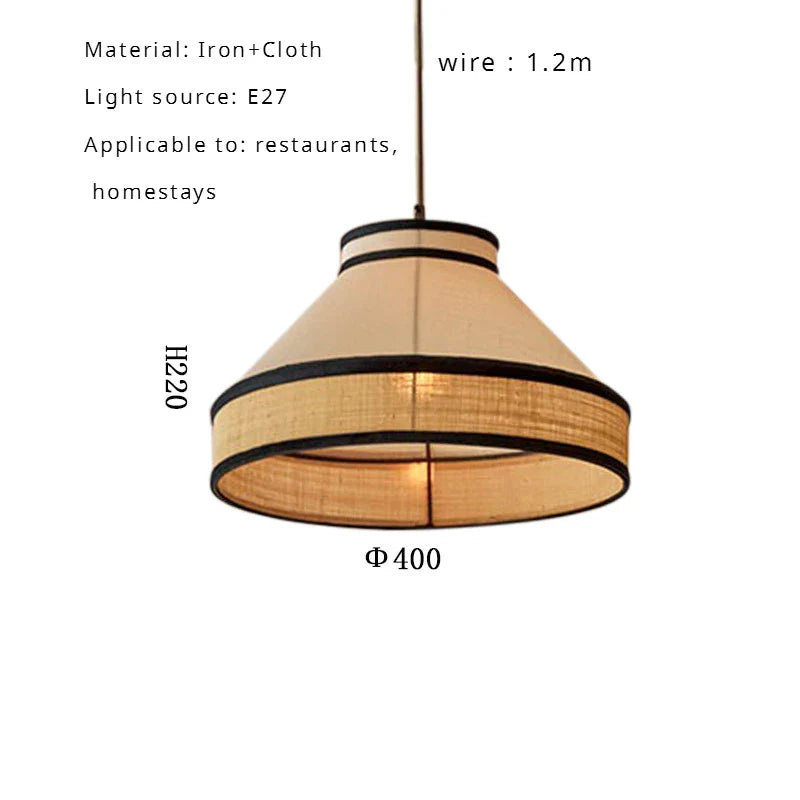 Afralia™ Colored Wabi Sabi Fabric Pendant Lamp for Homestay and Restaurant