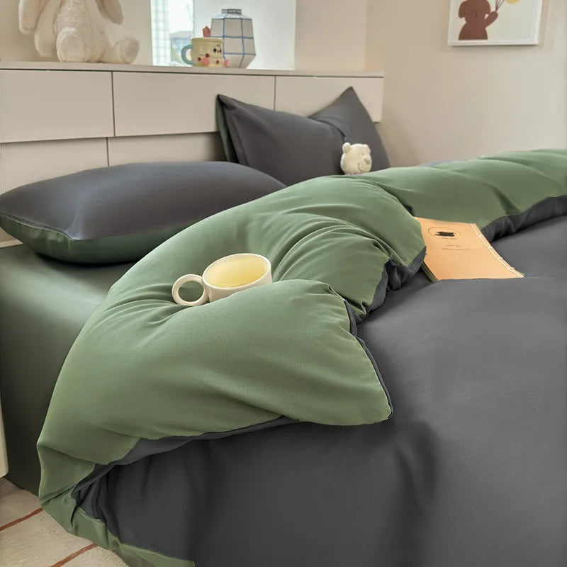 Afralia™ Soft Washed Quilt Cover Set, Bedsheet & Pillowcases for Summer Single/Double Bed