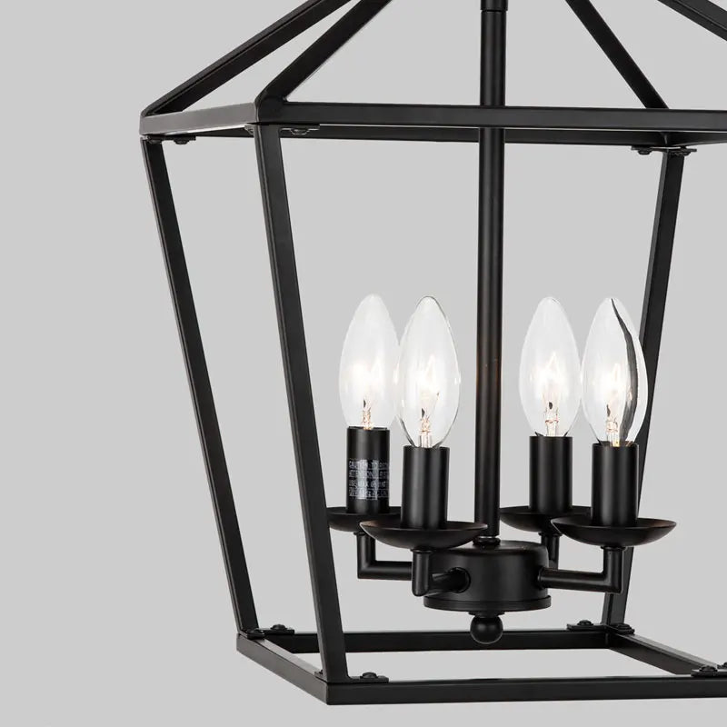 Afralia™ Farmhouse Kitchen Chandelier Minimalist Retro Creative Black Bedroom Light