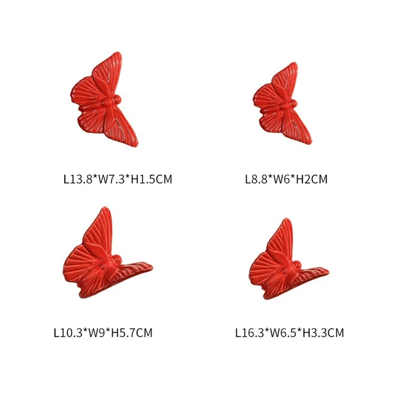 Afralia™ Ceramic Butterfly Wall Decor - 3D Papilionid Aesthetic Hanging Art