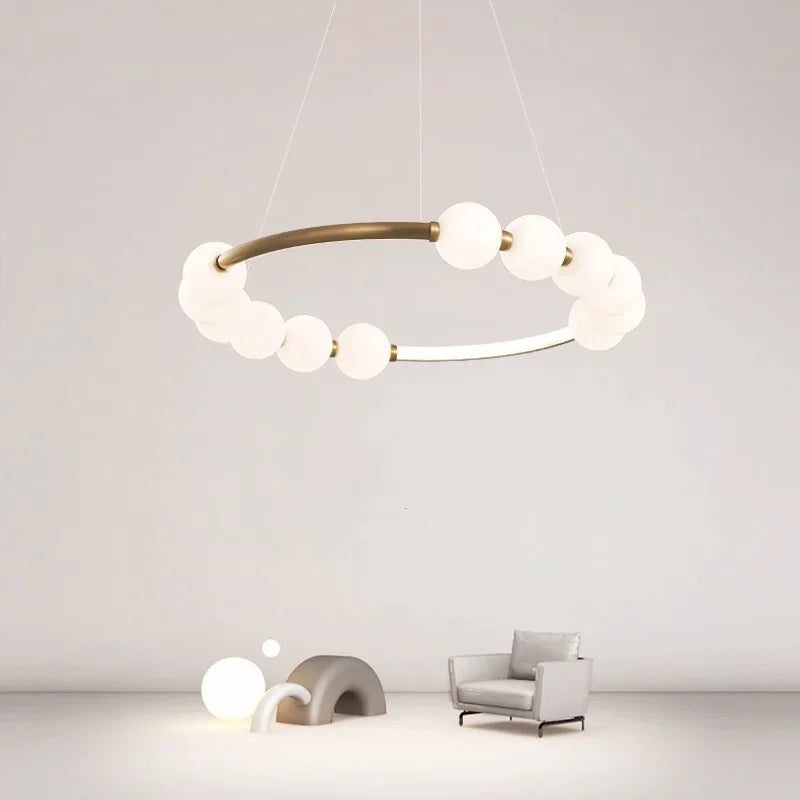 Afralia™ Modern Minimalist Circular Chandelier for Restaurant Living Room Bedroom