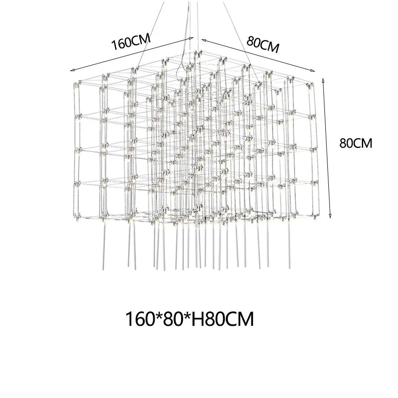Afralia™ Sky Starlight Cube Chandelier for Living Room, Restaurant, Hotel Lobby, Bar, and Sales Department