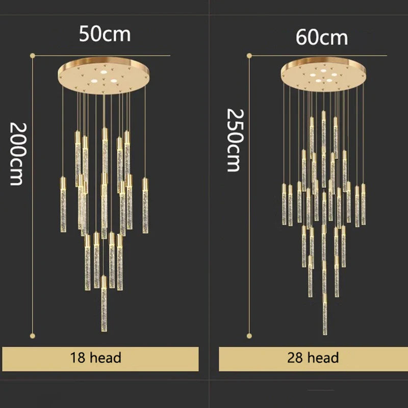 Afralia™ Nordic Home Stair Chandelier Living Dining Pendant Ceiling Indoor Lighting