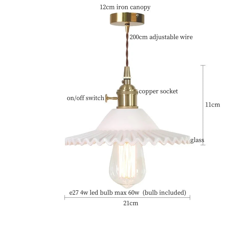 Afralia™ Glass Flounce LED Pendant Light - Stylish Nordic Design