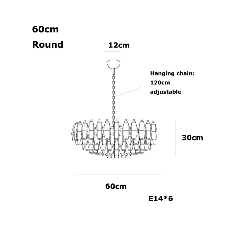 Afralia™ Gold Silver Black LED Chandelier Murano Glass Art Suspension Lamp