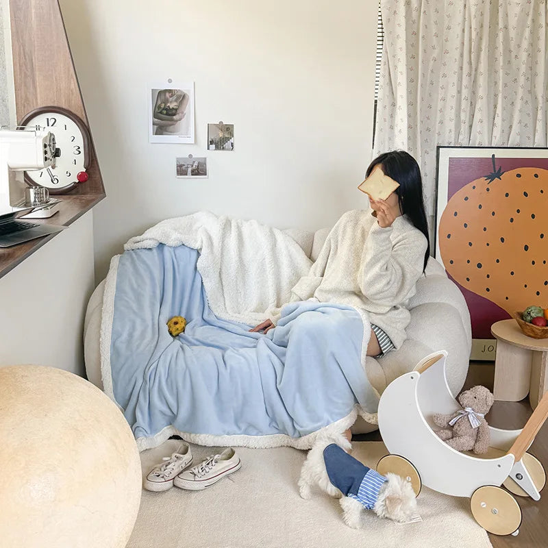 Afralia™ Lamb Wool Multi-Purpose Blanket: Soft & Warm Sofa Cover, Office Quilt