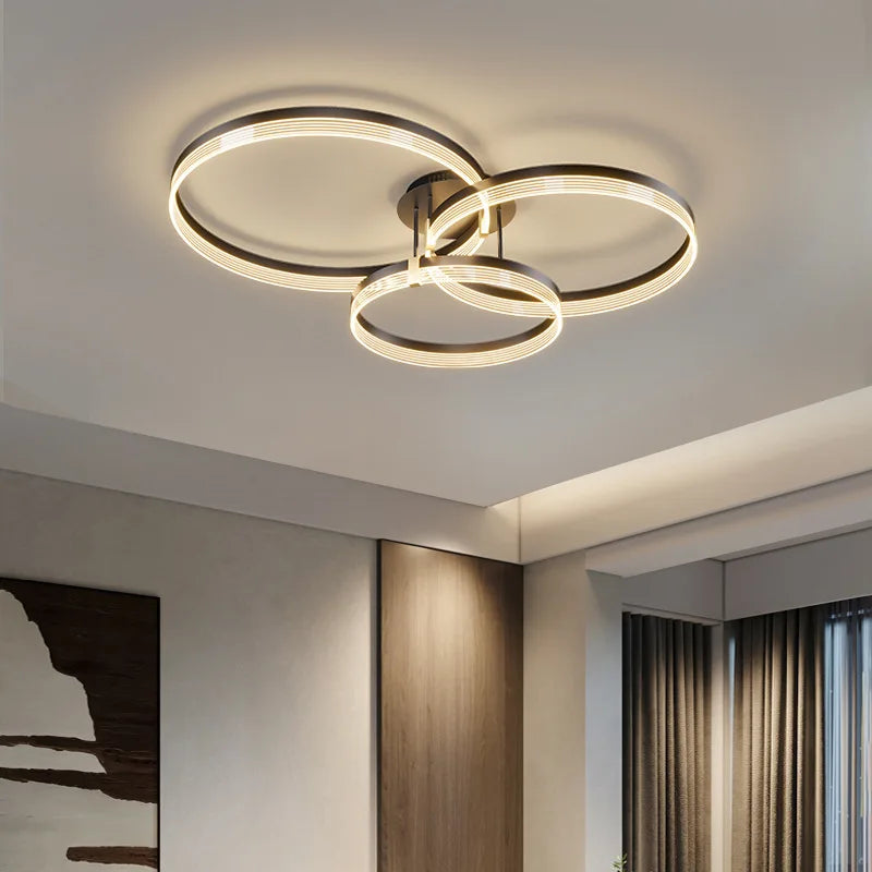 Afralia™ Modern Minimalism Round Ring Ceiling Lamp LED Lighting Fixture