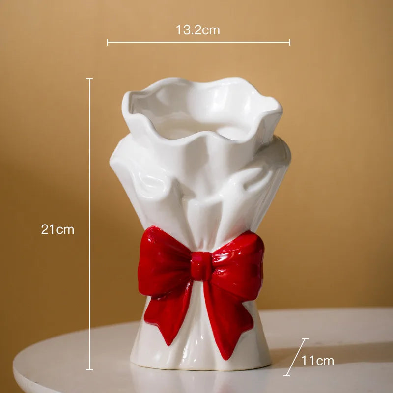 Afralia™ Ceramic Handicrafts Vase Bouquet - Home Decoration & Terrarium Accessories