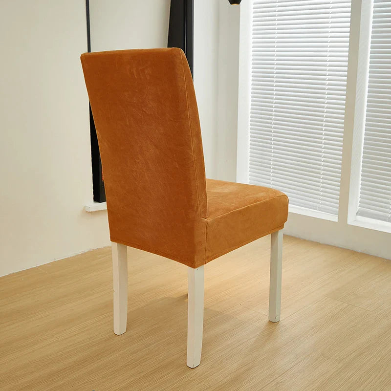 Afralia™ Velvet Chair Cover Slipcovers in Stretch Plain Seat Solid Color Thick Fabric