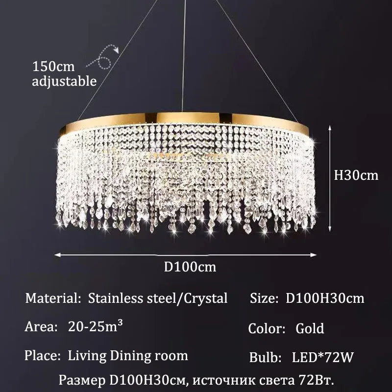 Afralia™ Crystal Ceiling Chandelier Light Fixture for Elegant Home Dining.