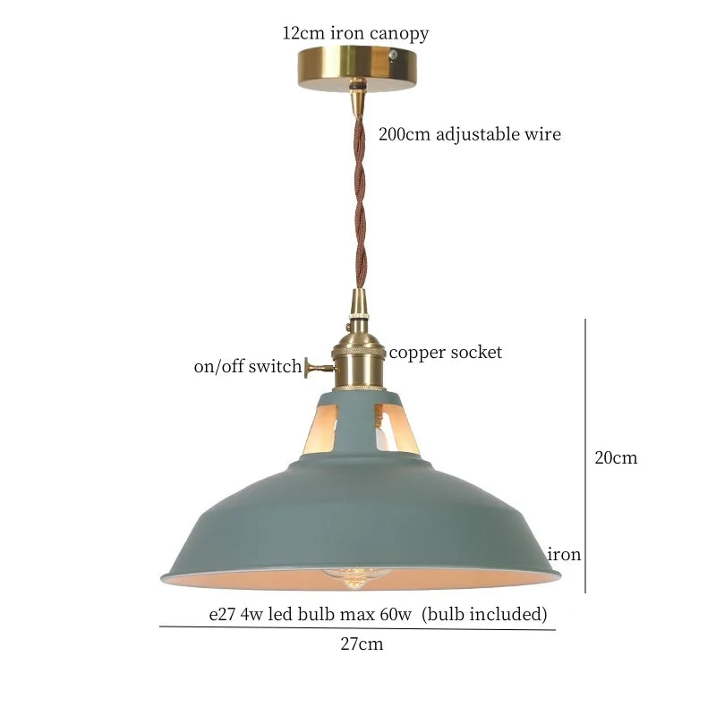 Afralia™ Blue Iron Art LED Pendant Light, Nordic Modern Style for Home and Commercial Spaces