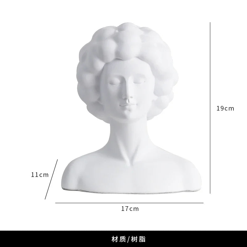 Afralia™ Abstract Portrait Resin Figure Sculpture Black and White Home Decor