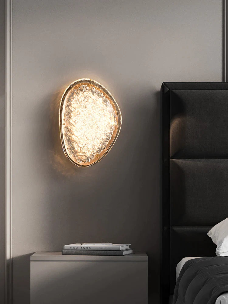 Afralia™ Platinum Crystal Wall Lamp: Modern Bedroom & Living Room Art Lighting