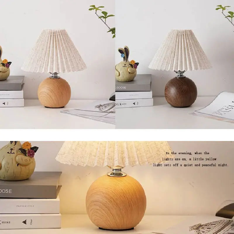 Afralia™ Ceramic Pleated Bedside Lamp: Elegant Nordic Decorative Table Lamp for Bedroom