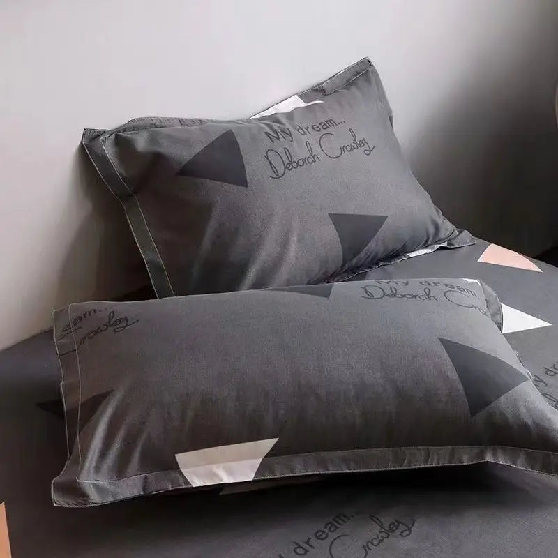 Afralia™ Simple Plaid Twill Pillow Case Set for Adults - Vintage Design, Anti-mite Fabric
