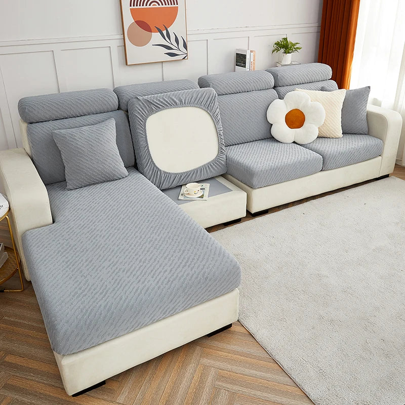 Afralia™ Jacquard L Sofa Seat Cover Protector: Stretchable, Washable, Thick Slipcovers