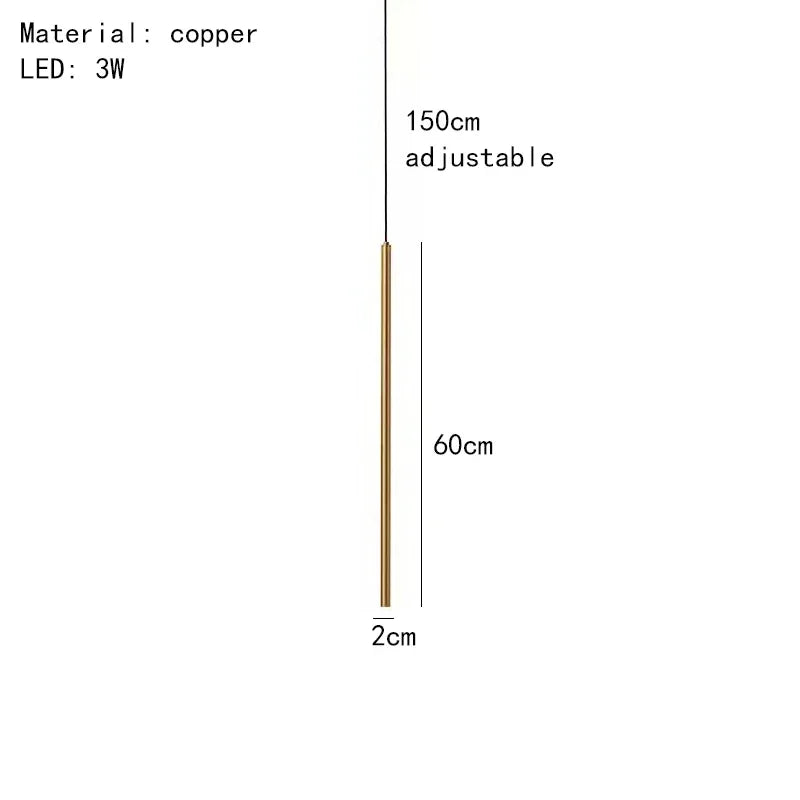 Afralia™ Copper Pendant Lights: Minimalist Hanging Lamp for Living Room, Bedroom, Kitchen - Adjustable Wire - 4000K