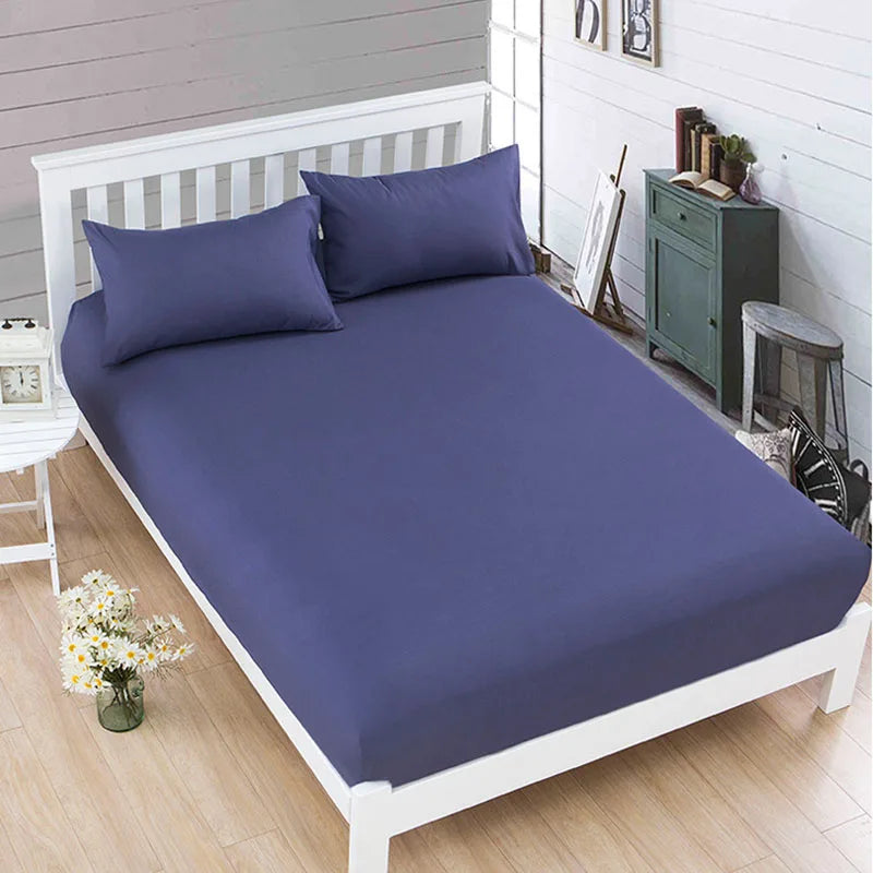 Afralia™ Soft Polyester Cotton Single Fitted Sheet Mattress Cover Bed Sheet