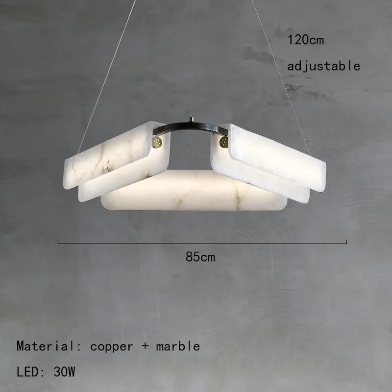 Afralia™ Marble LED Ceiling Chandeliers: Scandinavian Simplicity, Dimmable Dining Room Lighting Fixtures