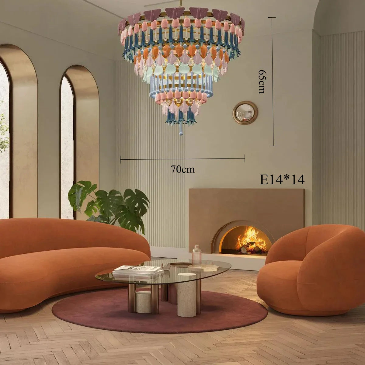 Afralia™ Ceramic Color Chandelier: Creative Art for Living, Dining, Bedroom & Study Rooms