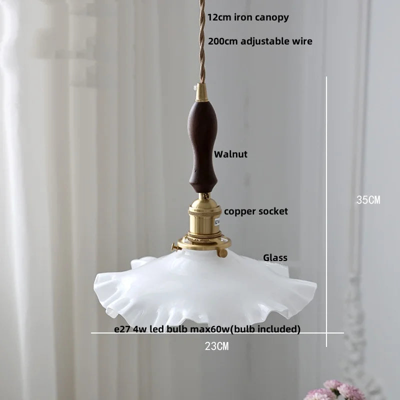 Afralia™ White Glass LED Pendant Light Fixture Modern Nordic Hang Lamp
