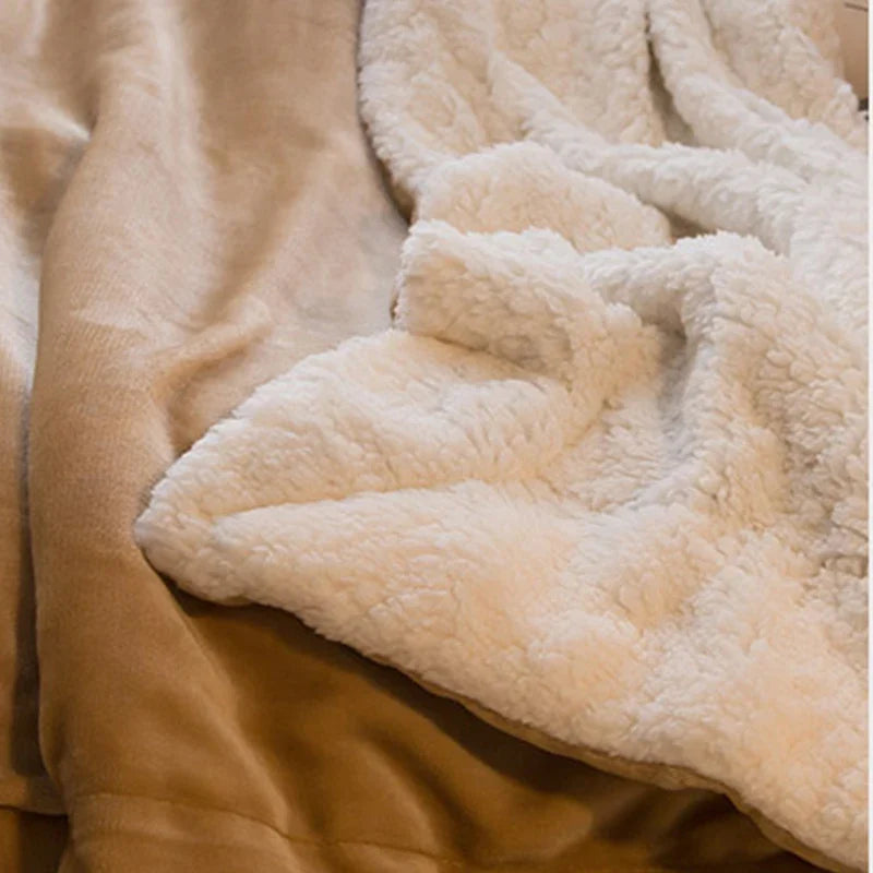 Afralia™ Cozy Lambswool Flannel Blanket for Sofa, Office, and Bed