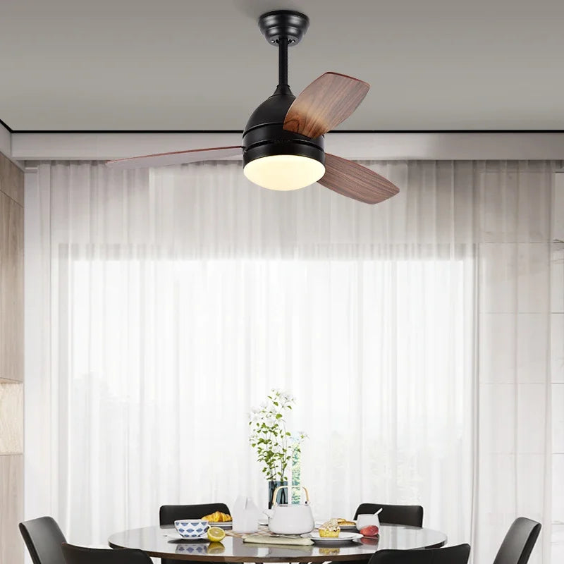 Afralia™ 42" Wood Blades Ceiling Fans Light with AC Motor, Remote Control