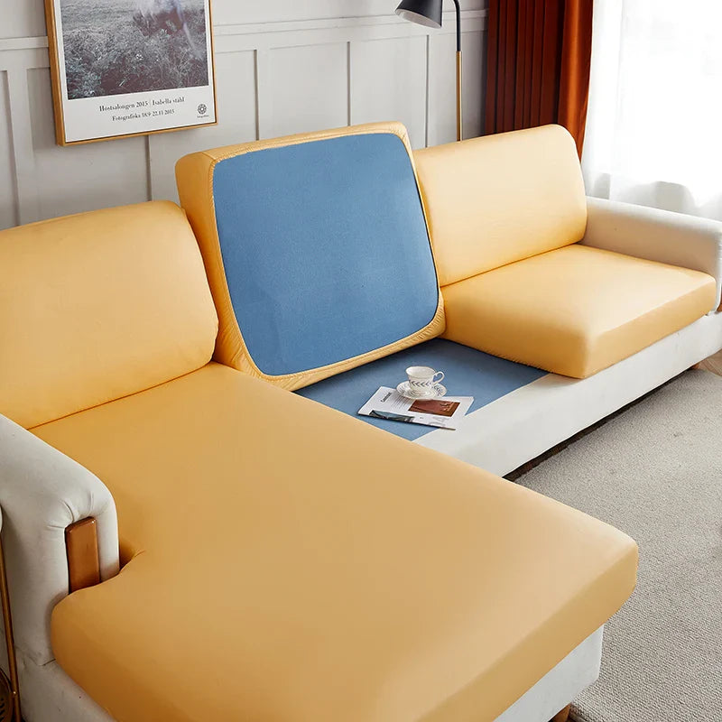 Afralia™ Stretch PU Leather Sofa Cover Solid Color Slipcovers