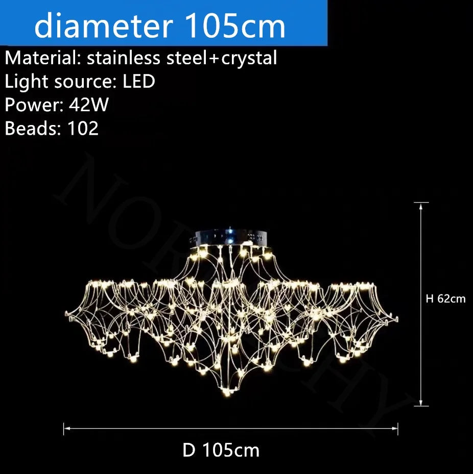 Afralia™ Starry Crystal Chandelier Ceiling Light Luxury Modern for Living Room Bedroom Restaurant