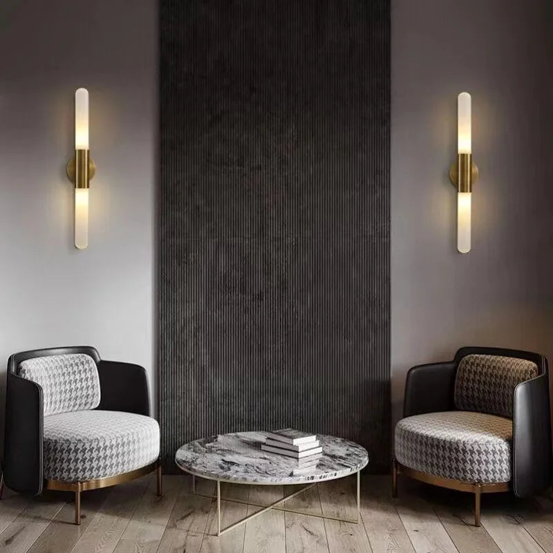 Afralia™ White Sanding Acrylic LED Wall Sconce for Bedroom Living Room Lighting