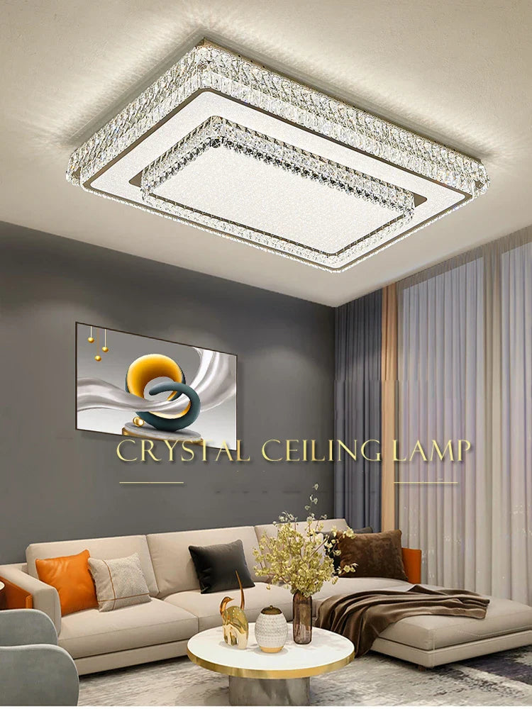 Afralia™ Crystal LED Ceiling Lamp 2024: Luxury Minimalist Bedroom Lights