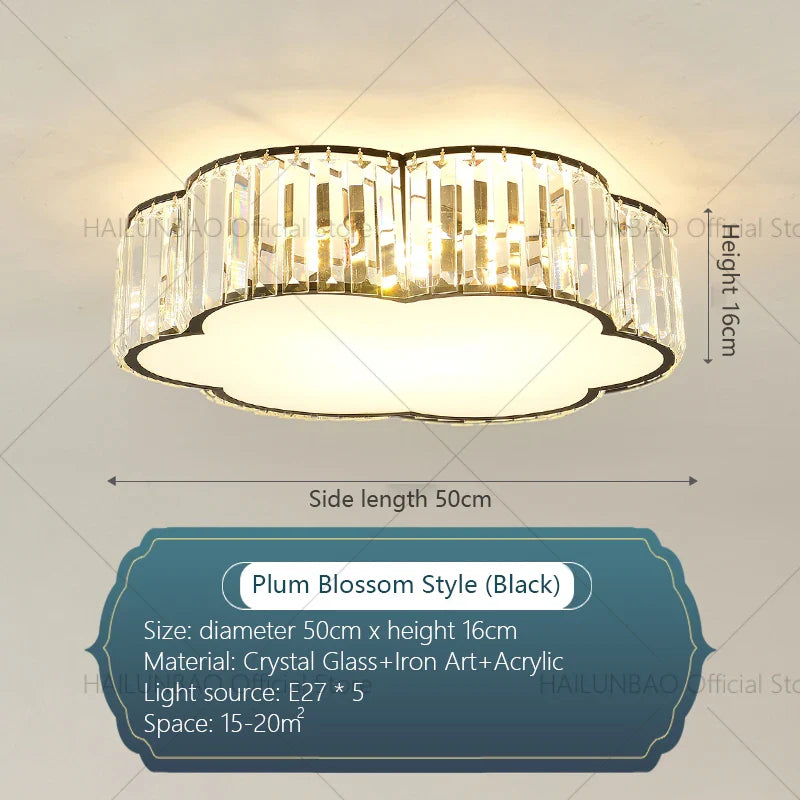 Afralia™ Crystal Zen Ceiling Light for Living Room, Bedroom, and Dining Room